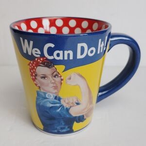 Rosie the Riveter "We Can Do It" Red Polka Dots 12 oz. Ceramic Coffee Mug